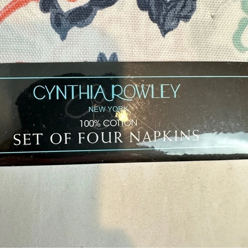 NWT‎ Cynthia Rowley Set 4 Cotton Napkins
